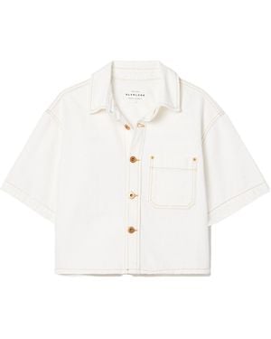 SLVRLAKE Denim Textured Denim Shirt - White