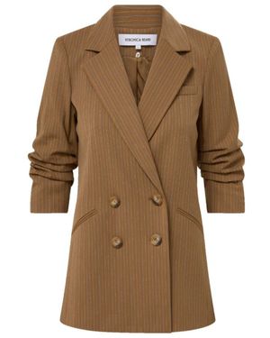 Veronica Beard Rupert Pinstripe Dickey Jacket - Brown