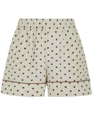 P.A.R.O.S.H. P.A.R.O..H. Polka Dot Elasticated Waistband Shorts - Natural