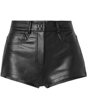 Norma Kamali Faux-Leather Mini Shorts - Black