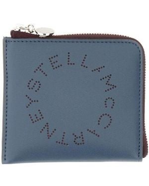 Stella McCartney Perforated Logo Zipped Wallet - Blue