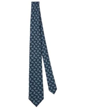 Brioni Paisley Silk Jacquard Tie - Blue