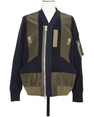 Sacai Nylon Twill X Knit Blouson - Black