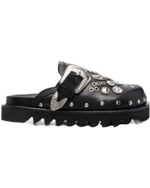Toga Buckle Slippers - Black