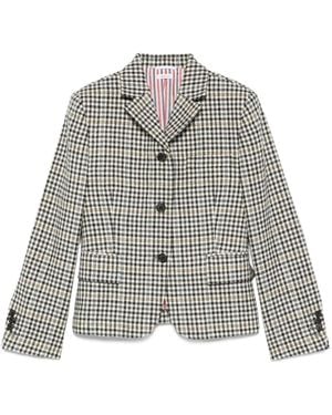 Thom Browne Gunclub-Check Jacket - Grey
