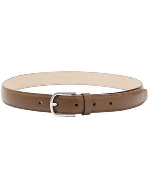 TOTEME Solid Colour Slim Leather Belt - White
