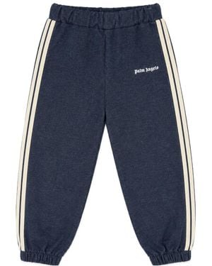 Palm Angels Logo-Print Side-Stripe Track Pants - Blue