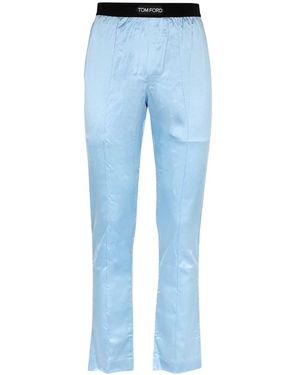 Tom Ford Logo Embroidered Pyjamas - Blue