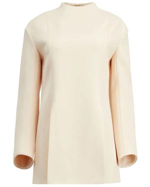 KHAITE The Mahni Slit-Detailed Crewneck Blouse - Natural