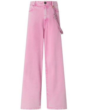Pinko Chain Detail Straight-Leg Jeans - Pink