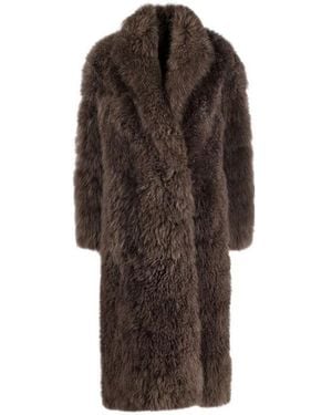 Brunello Cucinelli Fluffy Single-Breasted Coat - Brown