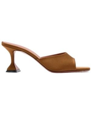 AMINA MUADDI Square-Toed Sandals - Brown