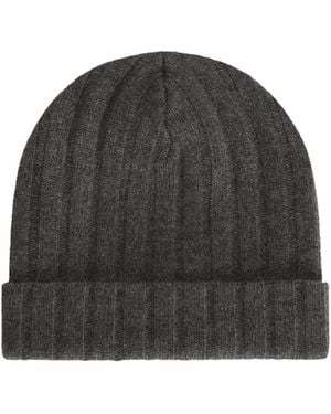 Dolce & Gabbana Ribbed Knit Beanie Hat - Black