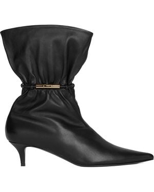 Balmain Sphynx Smooth Leather Ankle Boots - Black