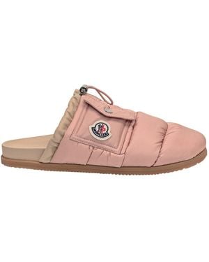 Moncler Logo Patch Padded Slippers - Pink