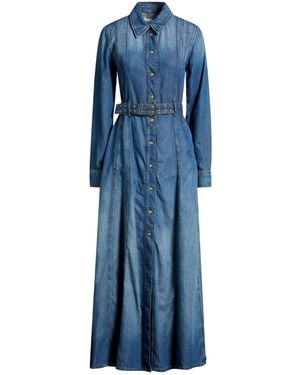 Ganni Shirt And Denim Skirt - Blue