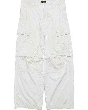 Balenciaga Worn-Out Wide-Leg Cargo Pants - White