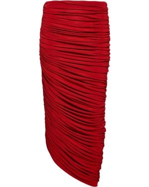 Magda Butrym Asymmetrical Draped Midi Skirt - Red