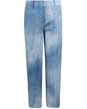 ERMANNO FIRENZE Denim Print Tailored Pants - Blue