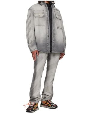 Off-White c/o Virgil Abloh Long-Sleeved Denim Jacket - Gray
