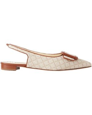 Manolo Blahnik Maylurabi Buckle-Detailed Leather-Trimmed Woven Slingback Court Shoes - Brown