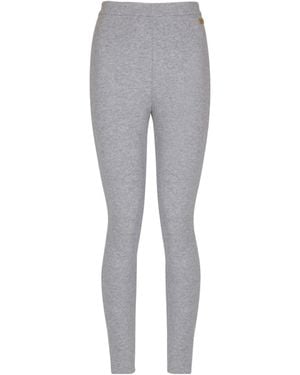 Balmain Logo Plaque Leggings - Gray