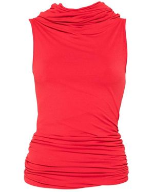 Rick Owens Lola Cowl-Neck Top - Red