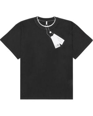 MM6 by Maison Margiela Tag Printed Short-Sleeved T-Shirt - Black