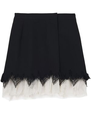 McQueen Lace Detailed Mini Skirt - Black