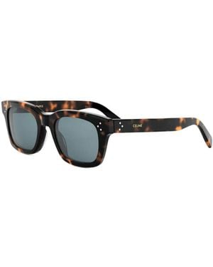 Celine 3 Dot Rectangle-Frame Sunglasses - Metallic