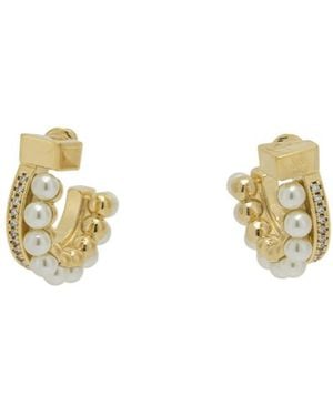 Ferragamo Pearl-Stud Earrings - Metallic