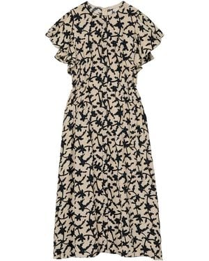 Ulla Johnson Printed Crepe Midi Dress - White