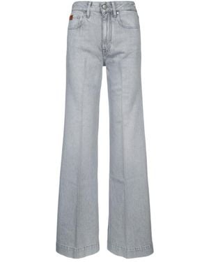 パンツ JACOB COHEN Pantalone Pant Wide Leg Waist Julianne Jacob Cohen Julianne Wide-Leg Striped Pants in Gray | Lyst