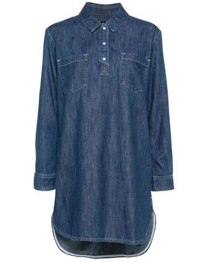 A.P.C. Texas Chest Patch Denim Mini Dress - Blue