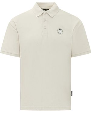 Palm Angels Palm Patch Short-Sleeved Polo Shirt - White