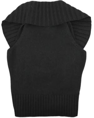 Cult Gaia Chen Open-Back Ribbed Top - Black