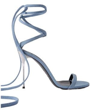 Sergio Rossi Area Shibari Denim Sandals - Blue