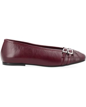 Alohas Double Buckle Detaled Flats - Purple