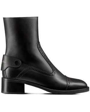 Dior D-Folk Heeled Ankle Boot - Black