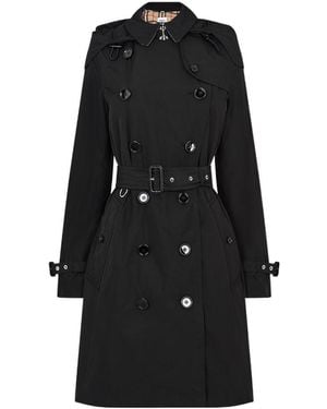Burberry Lapel Long-Sleeved Coat - Black