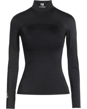 Balenciaga Logo Turtleneck T-Shirt - Black