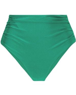 Jonathan Simkhai Teya Ruched High-Waisted Bikini Bottoms - Green