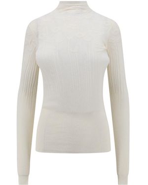 Bottega Veneta Floral Embroidered Top - White