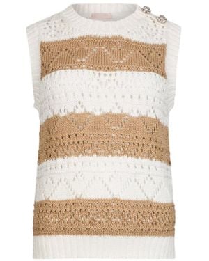 Liu Jo Crochet Knit Top - White