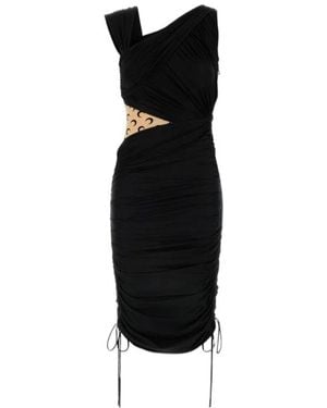 Marine Serre Moon Printed Sleeveless Midi Dress - Black