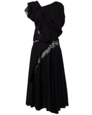 Junya Watanabe Asymmetric Lace-Trimmed Midi Dress - Black