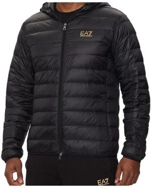 EA7 Hooded Quilted Jacket - Black