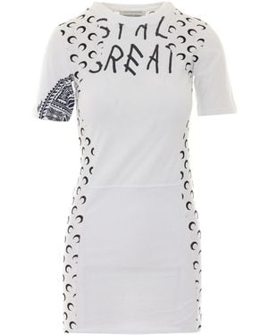 Marine Serre Printed Mini Dress - Grey