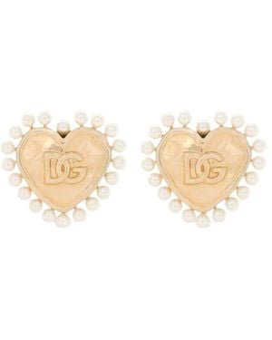 Dolce & Gabbana Dg-Logo Earrings - White