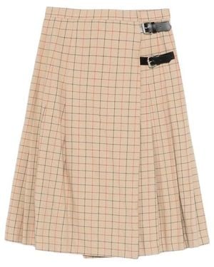Barbour Hollington Buckle-Fastening Tattersall Midi Skirt - Natural